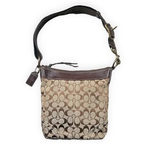 Coach LEGACY Vintage Signature Tan/Brown Convertible Bucket Duffel Crossbody Bag